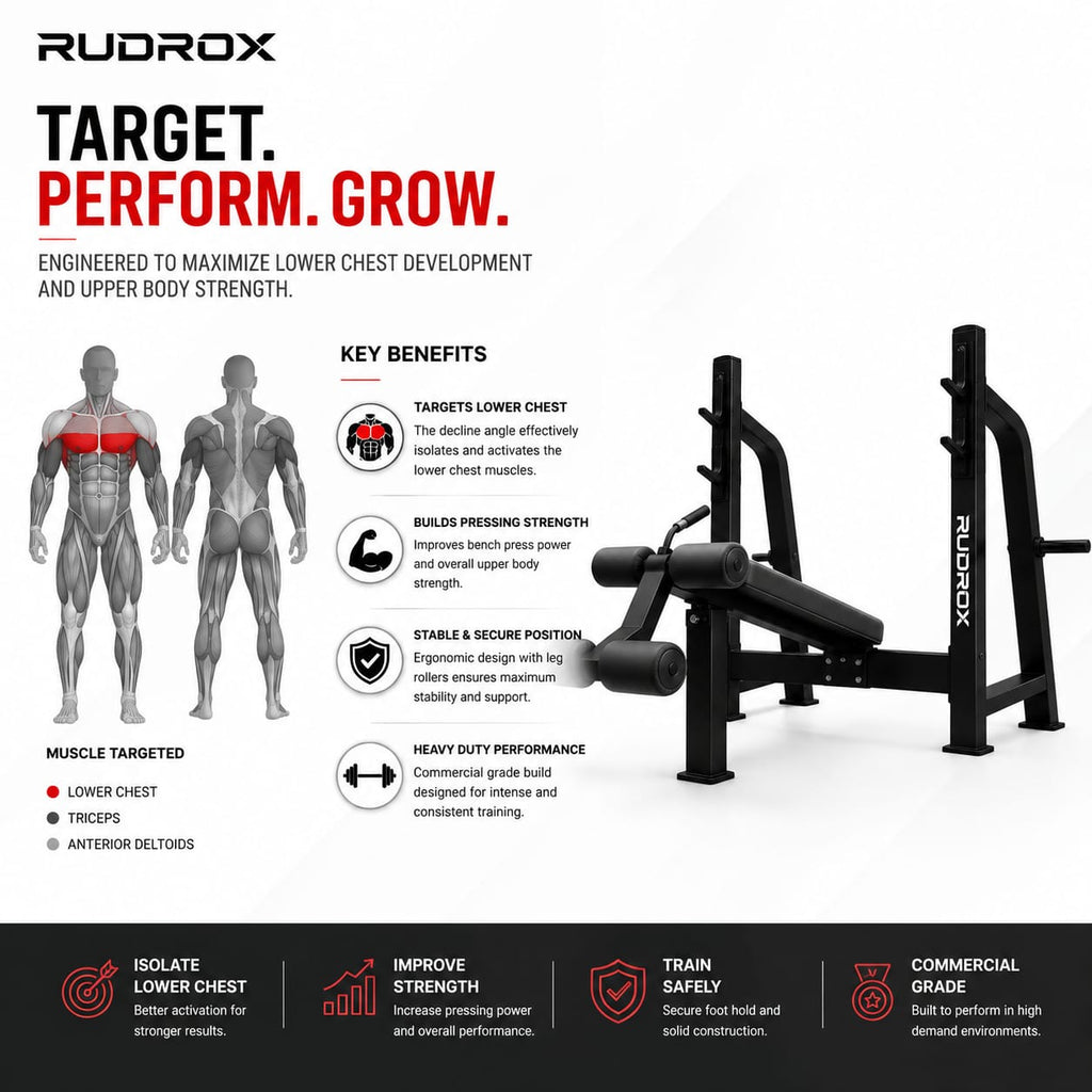 RUDROX TITAN-210 Decline Chest Press Bench