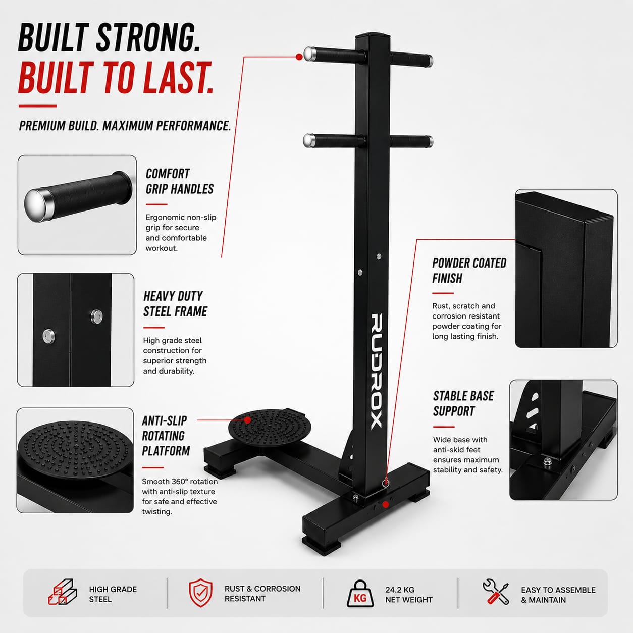 RUDROX Commercial Core Twister Machine – RDX-CT1300