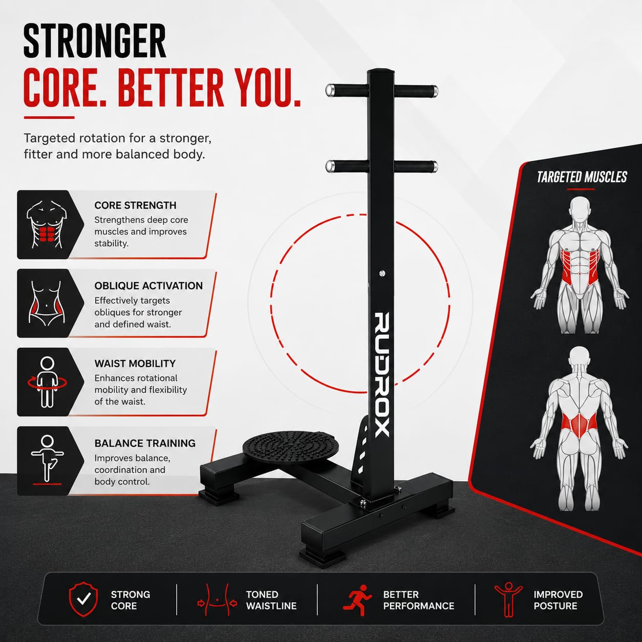 RUDROX Commercial Core Twister Machine – RDX-CT1300