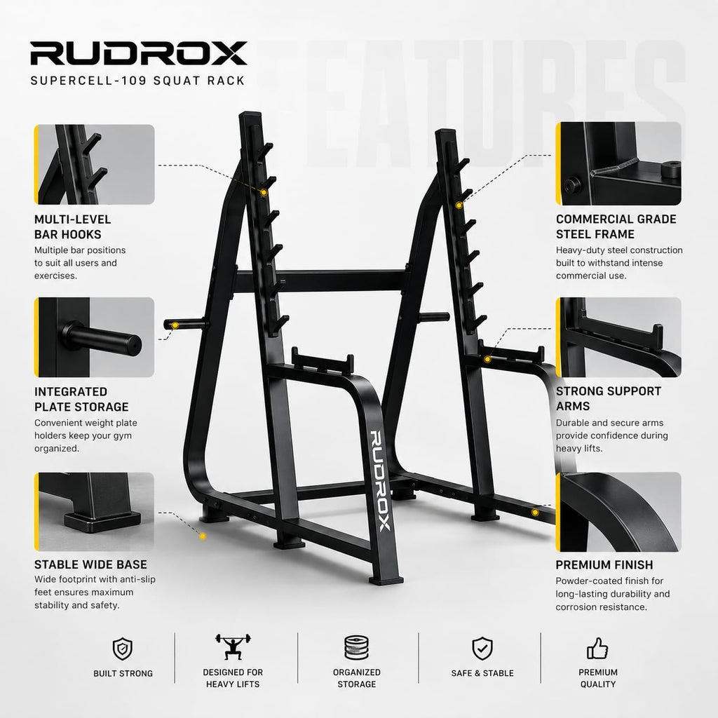 RUDROX SuperCell-109 Commercial Squat Rack
