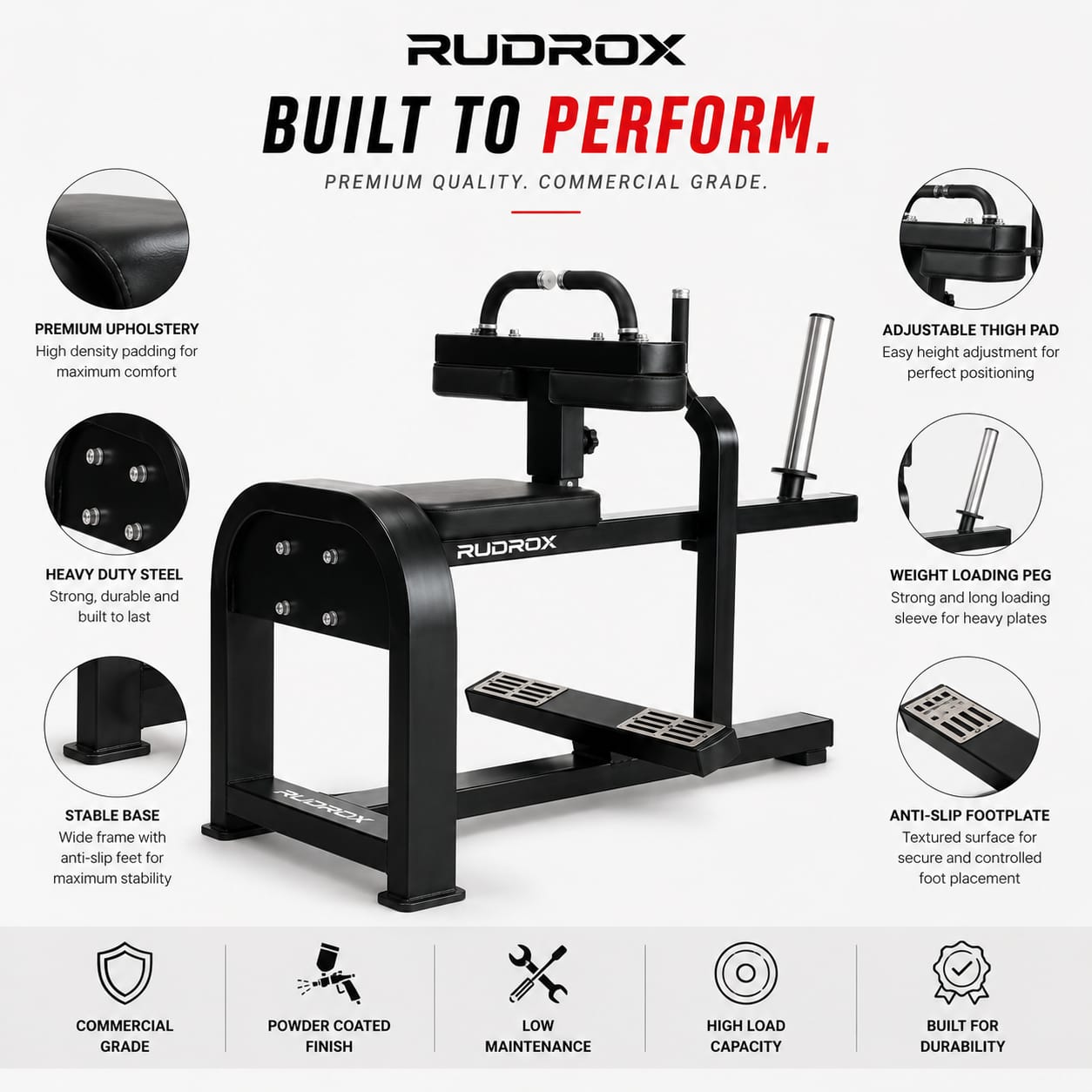 RUDROX RDX-SCR150 Commercial Seated Calf Raise Machine