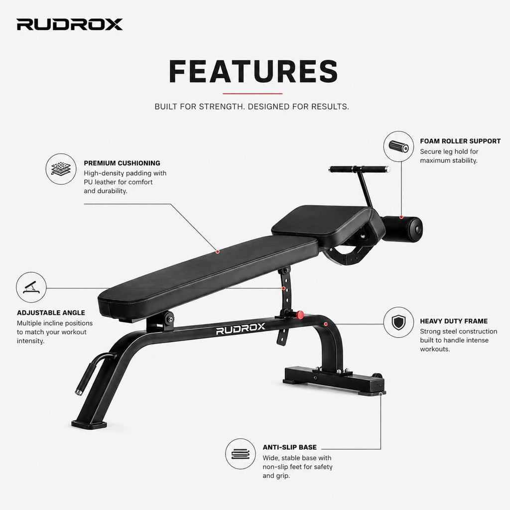 RUDROX RDX-AB1830 Adjustable Decline Ab Bench