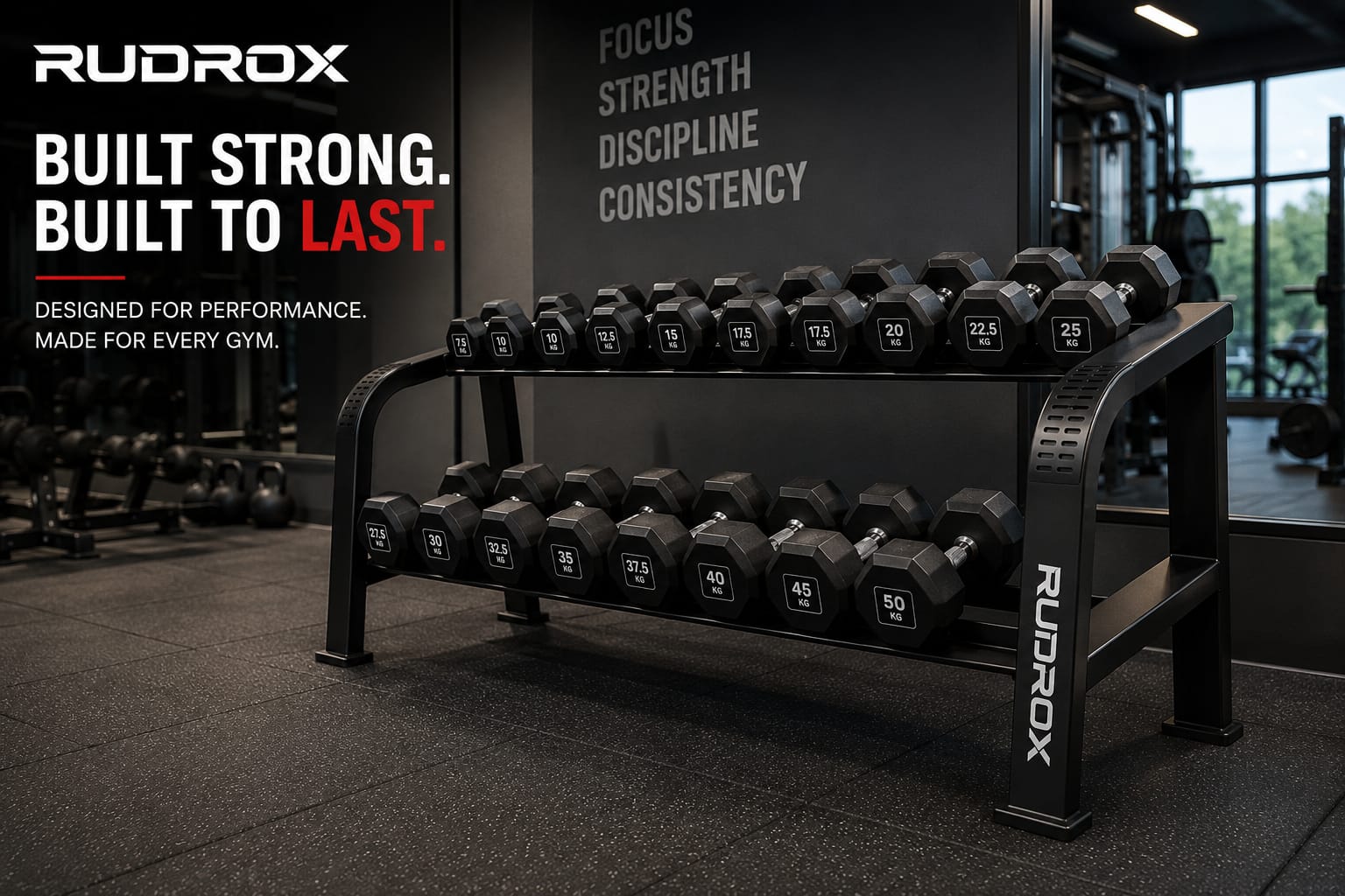 RUDROX RDX-DR1330 Commercial 2-Tier Dumbbell Rack