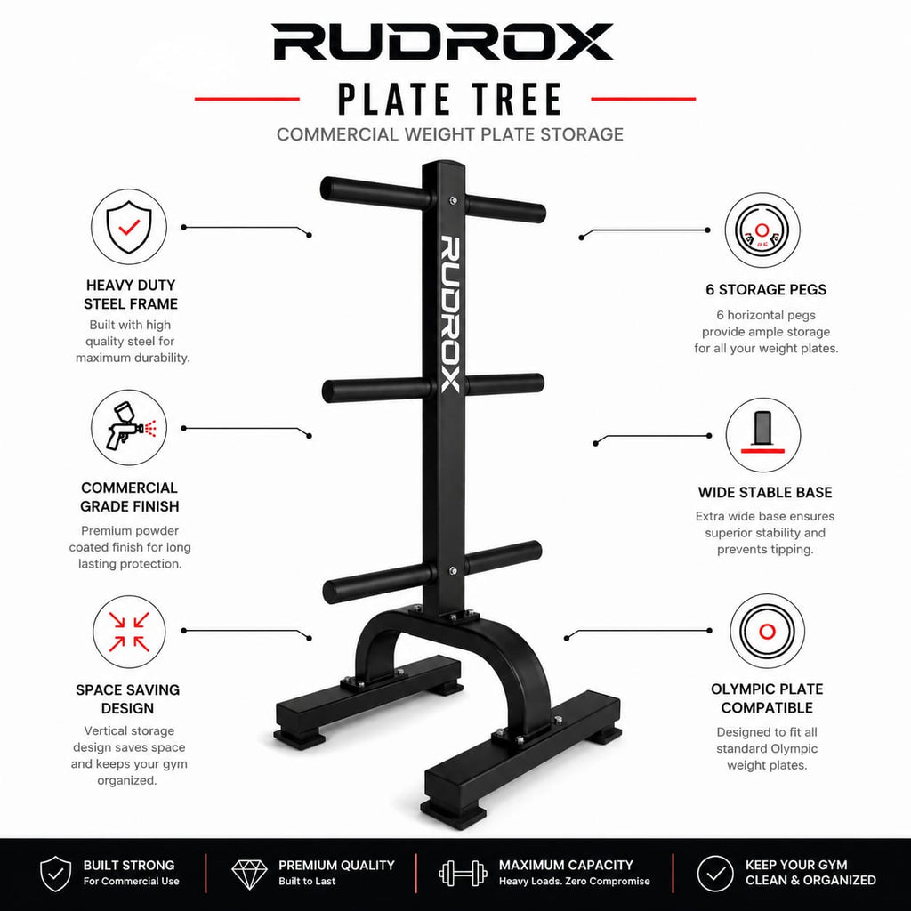 RUDROX Commercial Olympic Plate Tree Storage Rack – RDX-PT500
