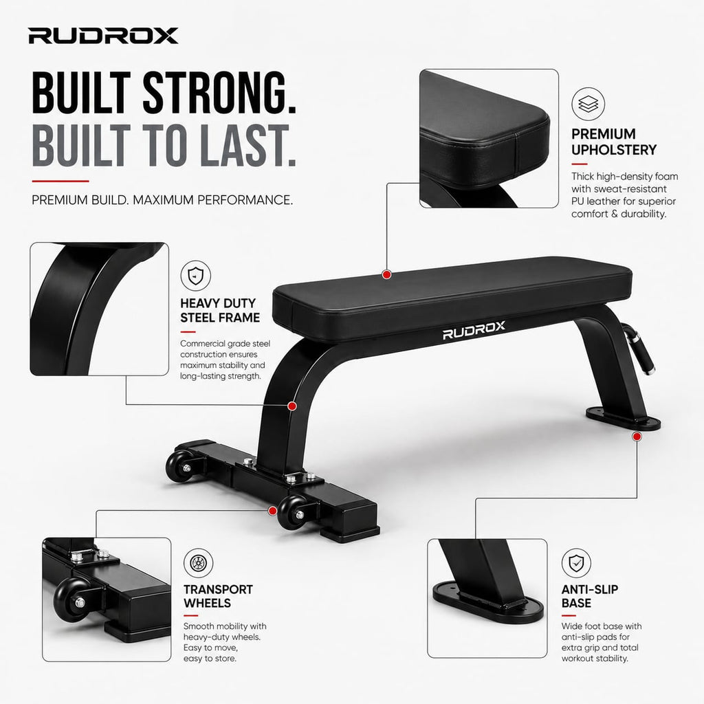 RUDROX RDX-FB450 Commercial Flat Weight Bench