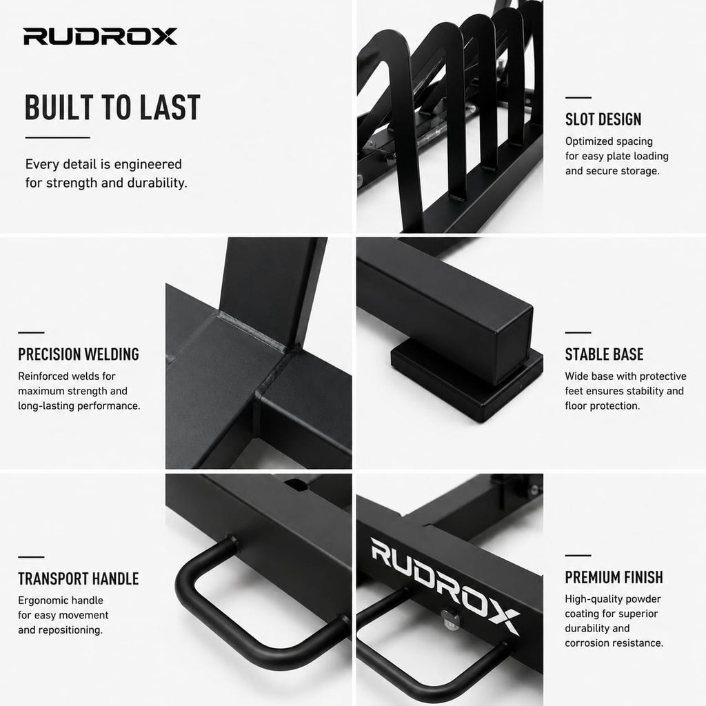 RUDROX RDX-PR900 Heavy Duty Olympic Weight Plate Storage Rack
