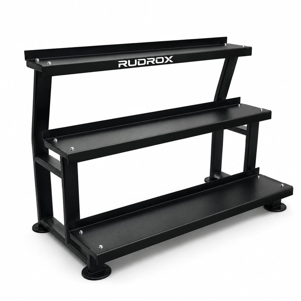 RUDROX RDX-KR500 Heavy Duty 3-Tier Kettlebell Storage Rack – Commercial Gym Organizer Stand