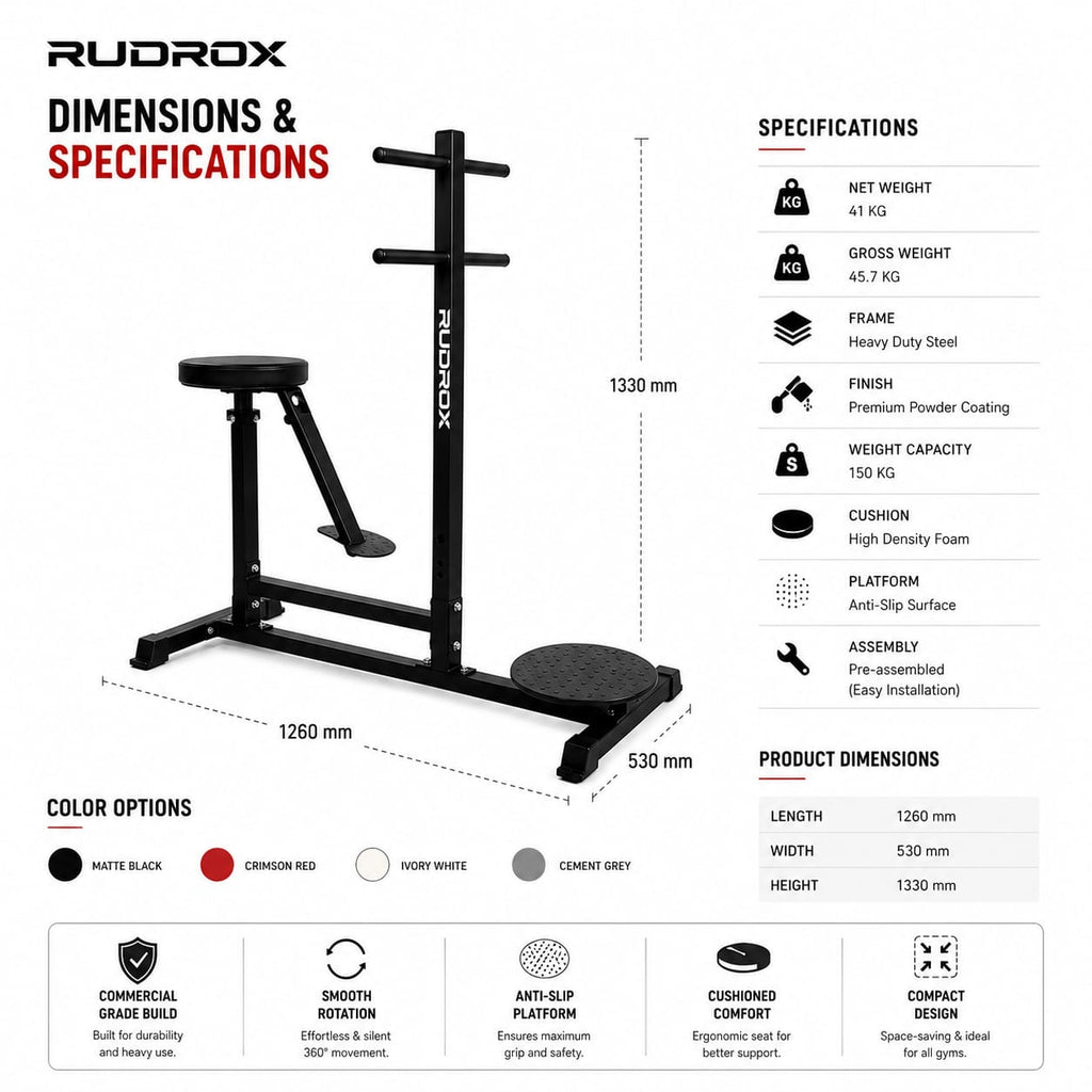 RUDROX RDX-RT360 Heavy Duty Rotary Torso Machine for Core & Oblique Training
