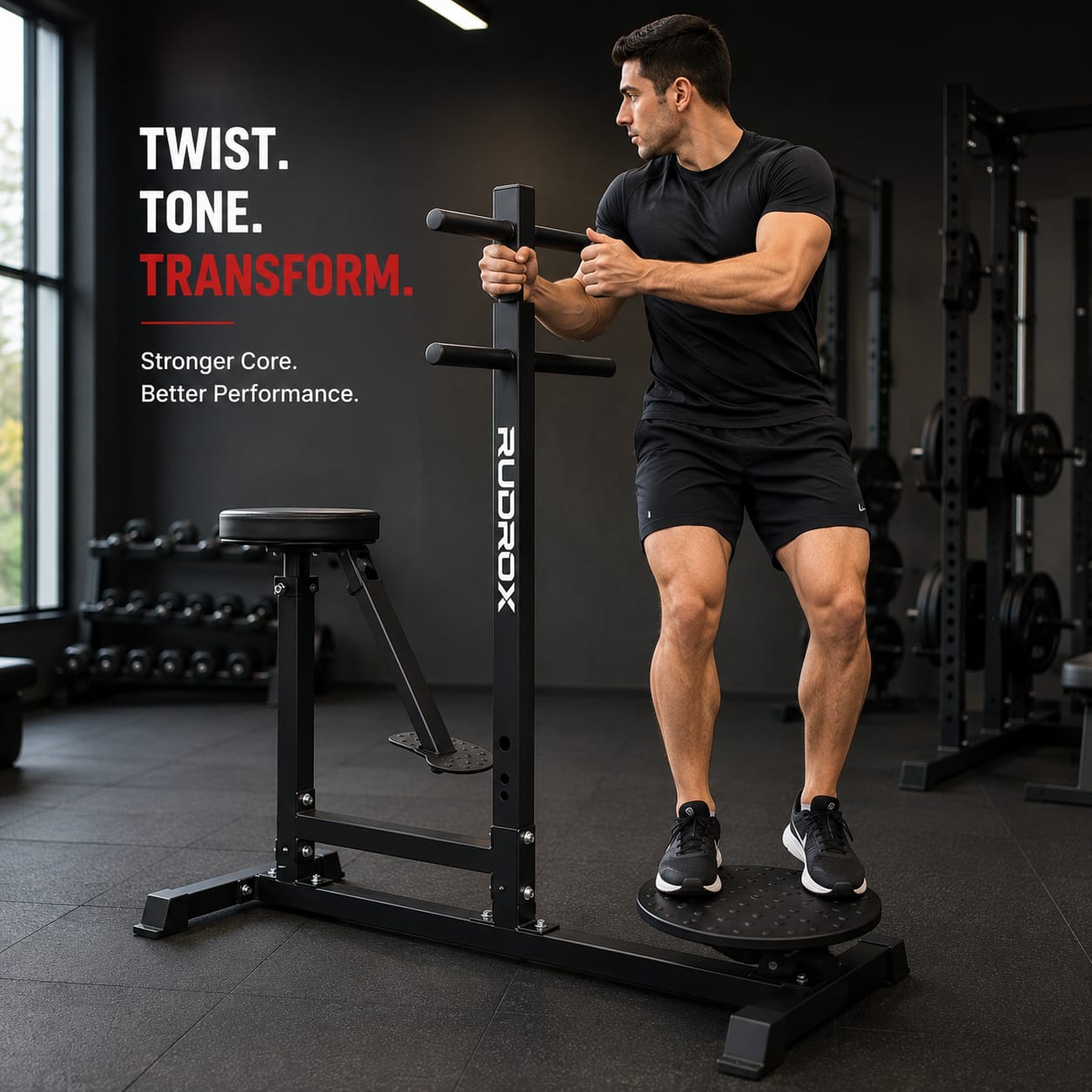 RUDROX RDX-RT360 Heavy Duty Rotary Torso Machine for Core & Oblique Training