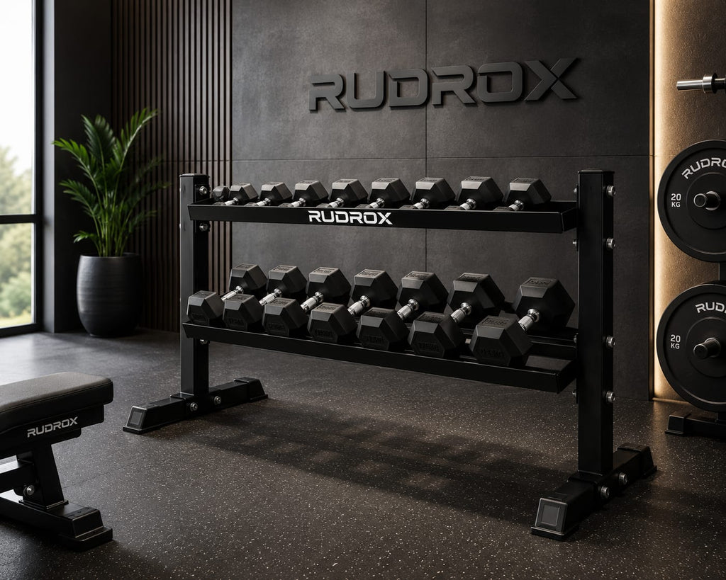 RUDROX RDX-DBR300 Heavy Duty 2-Tier Dumbbell Rack