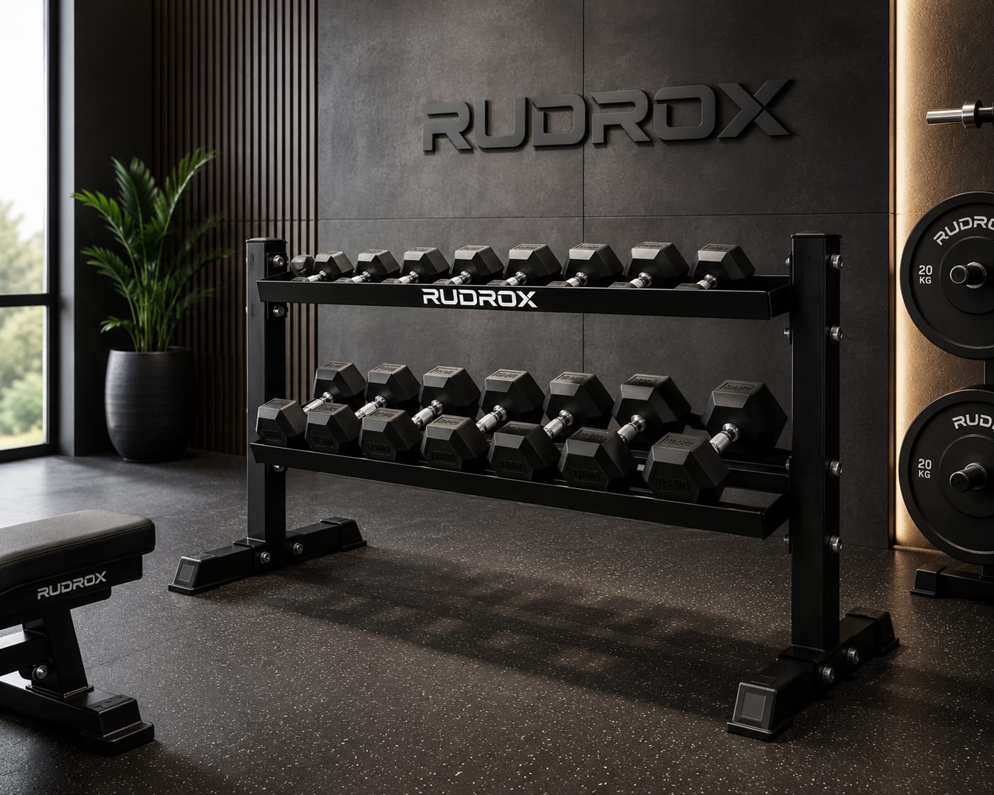 RUDROX RDX-DBR300 Heavy Duty 2-Tier Dumbbell Rack