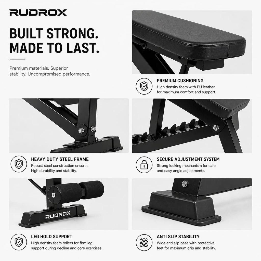 RUDROX RDX-AB300 Adjustable Multi-Position Weight Bench