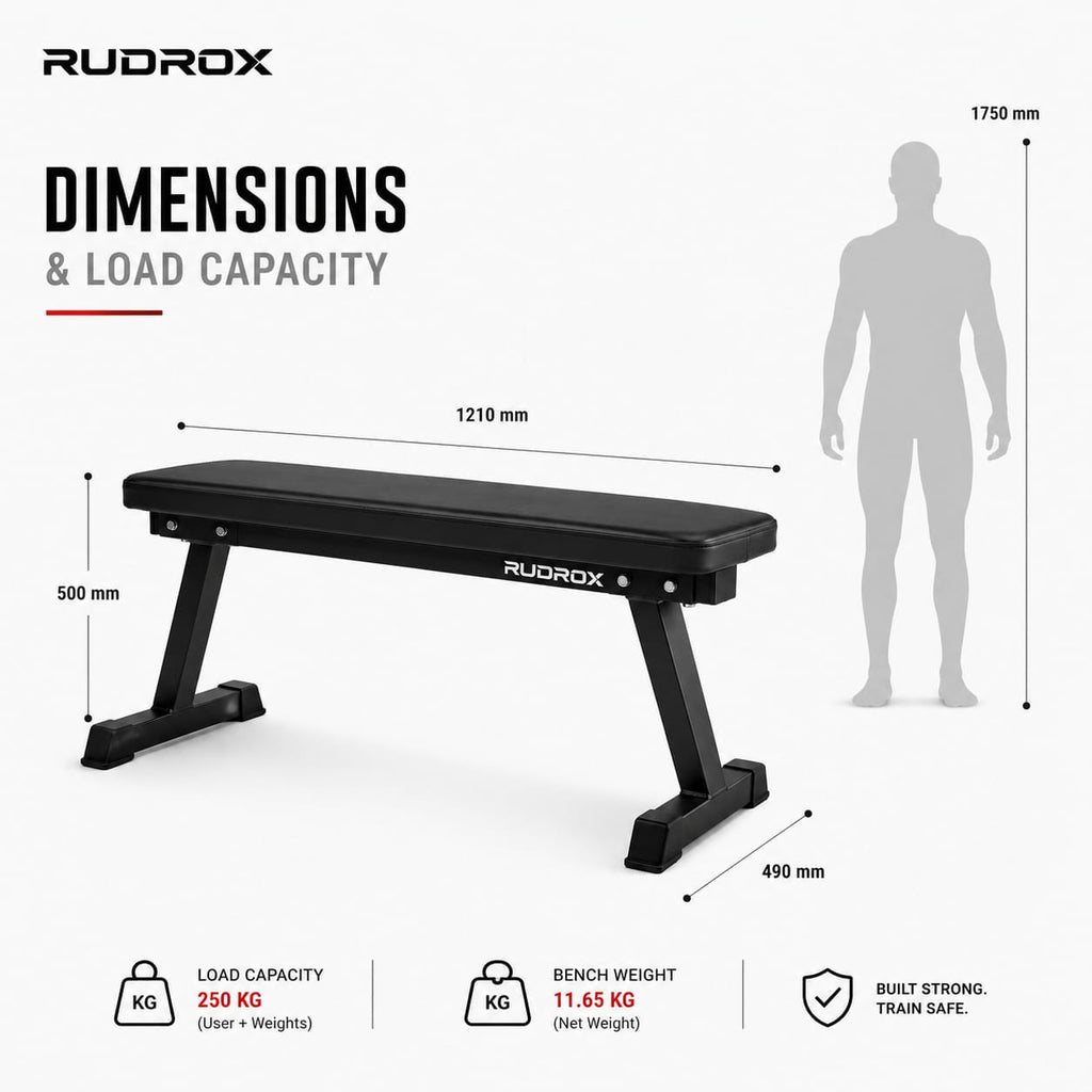 RUDROX RDX-FB250 Heavy Duty Flat Weight Bench