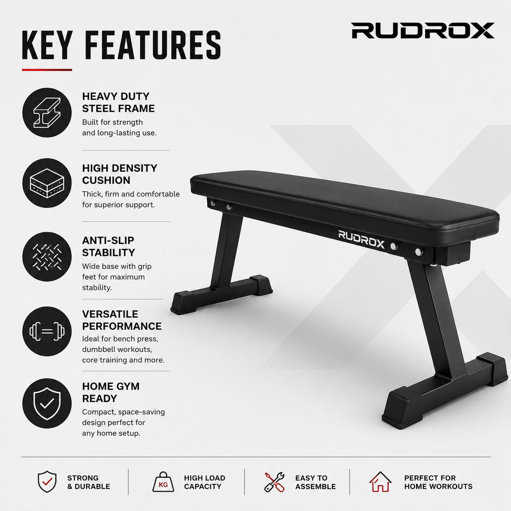 RUDROX RDX-FB250 Heavy Duty Flat Weight Bench