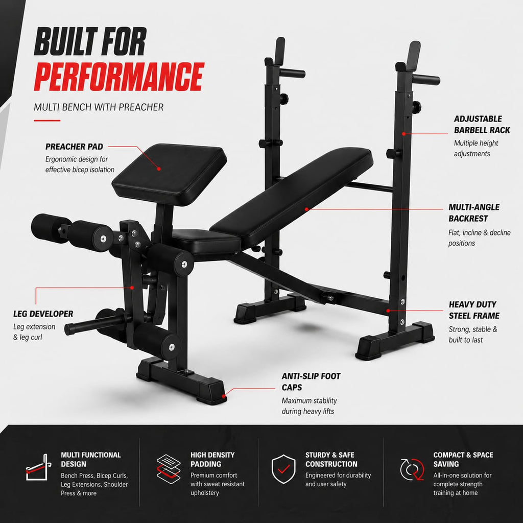 RUDROX RDX-MB7X 7-in-1 Multi Function Workout Bench