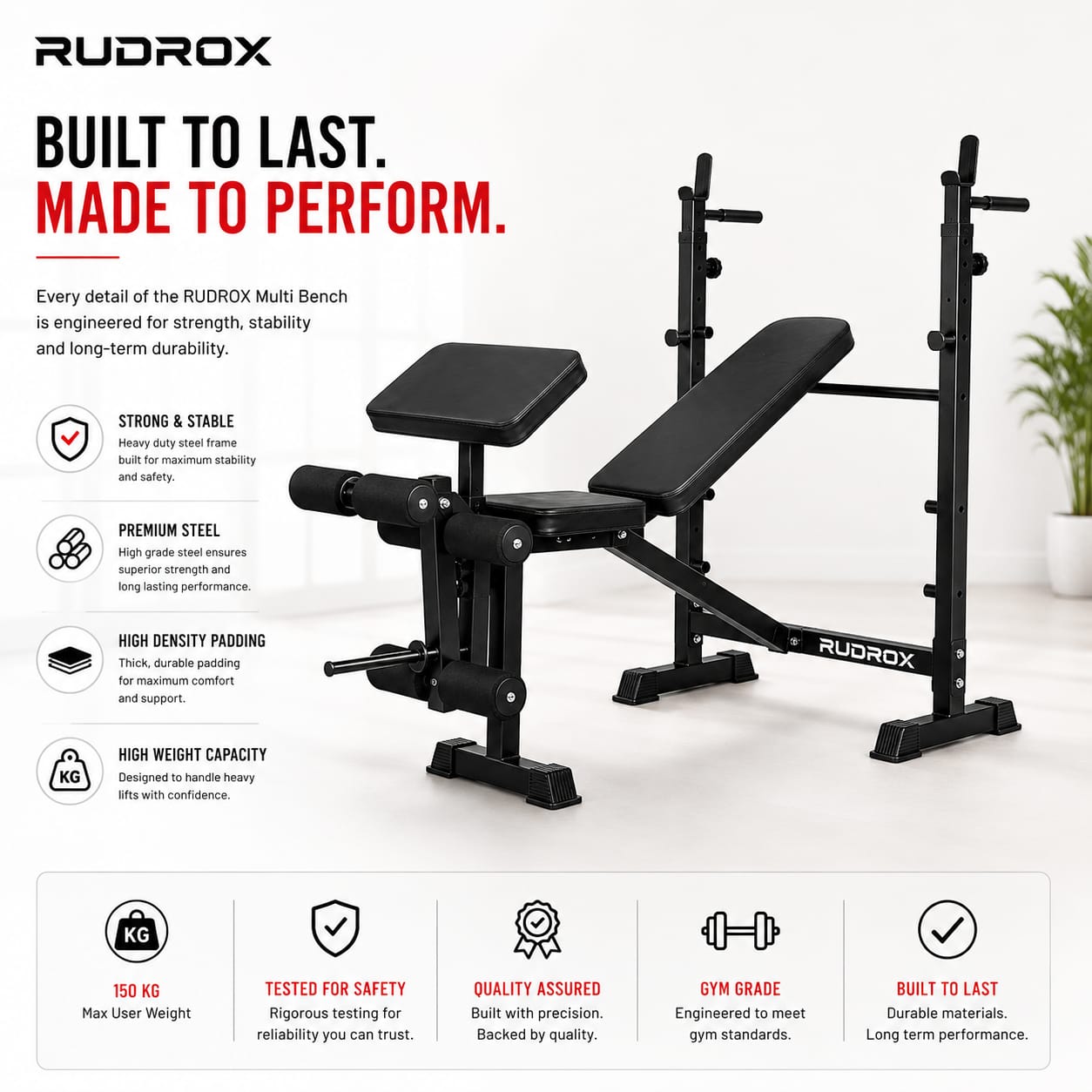 RUDROX RDX-MB7X 7-in-1 Multi Function Workout Bench