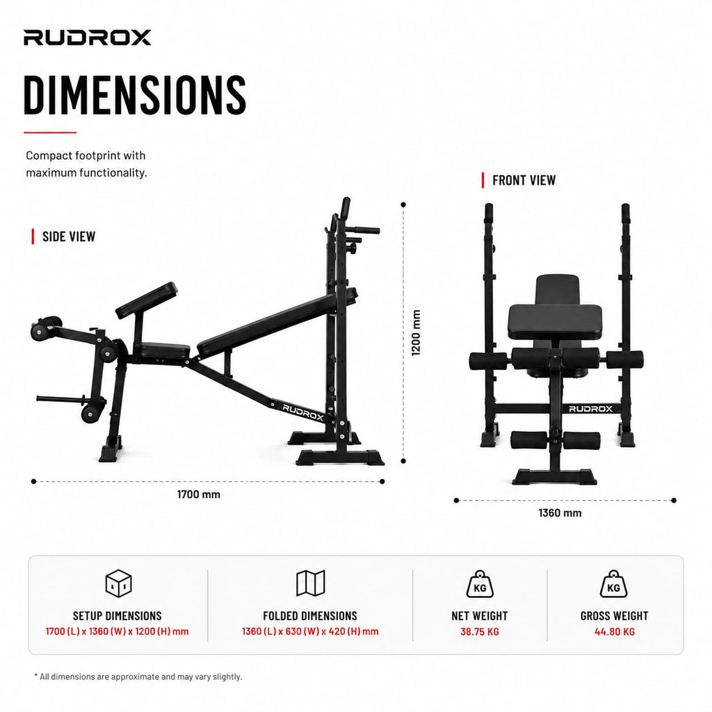 RUDROX RDX-MB7X 7-in-1 Multi Function Workout Bench