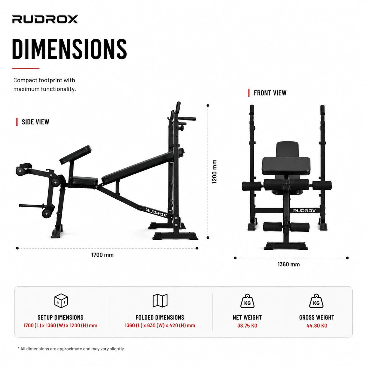 RUDROX RDX-MB7X 7-in-1 Multi Function Workout Bench
