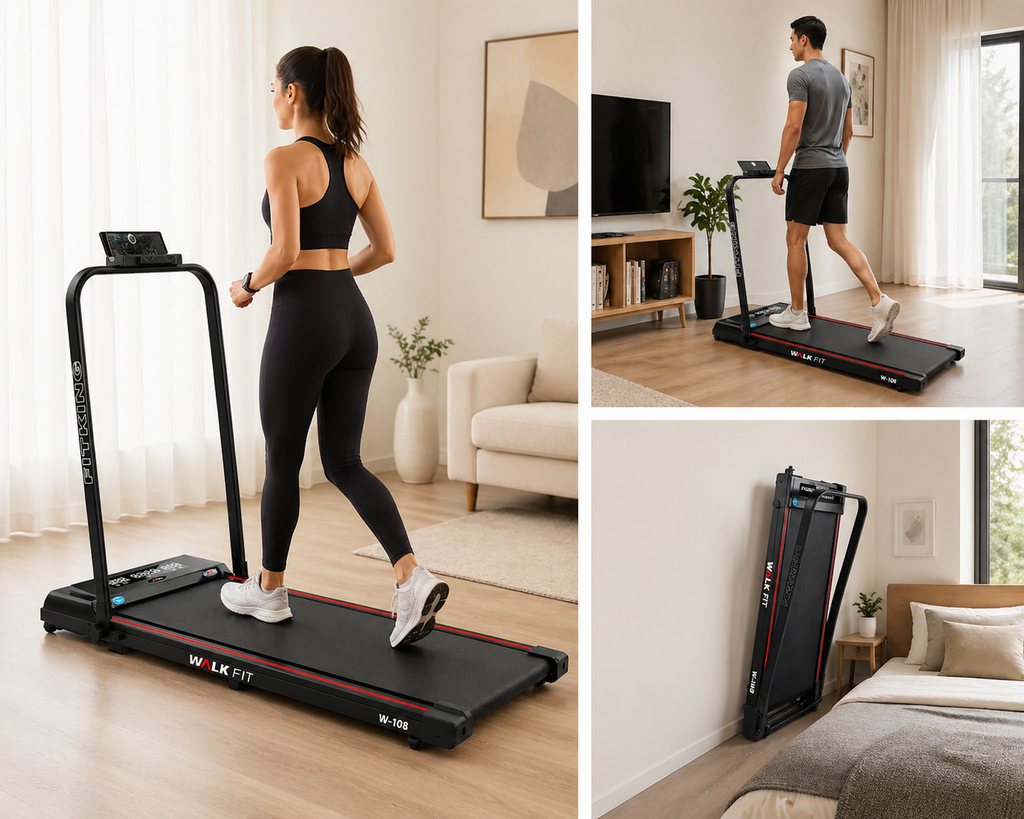 FITKING W-108 Motorized Treadmill (1.5 HP, 10 km/h, Foldable, Home Use)