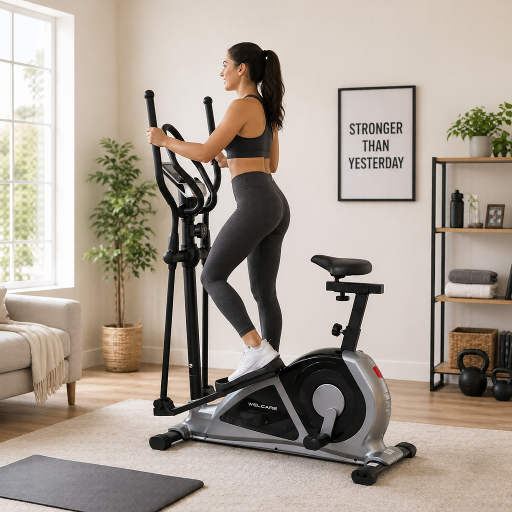 WC6020B Elliptical Cross Trainer with Bluetooth App Support, 10kg Flywheel & LCD Display