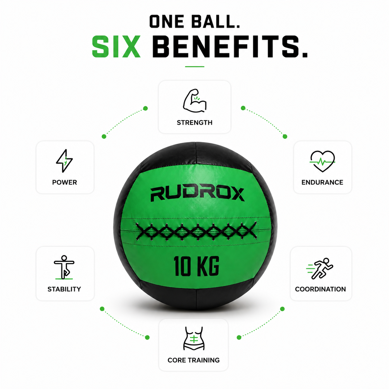 RUDROX Premium PU Leather Medicine Ball