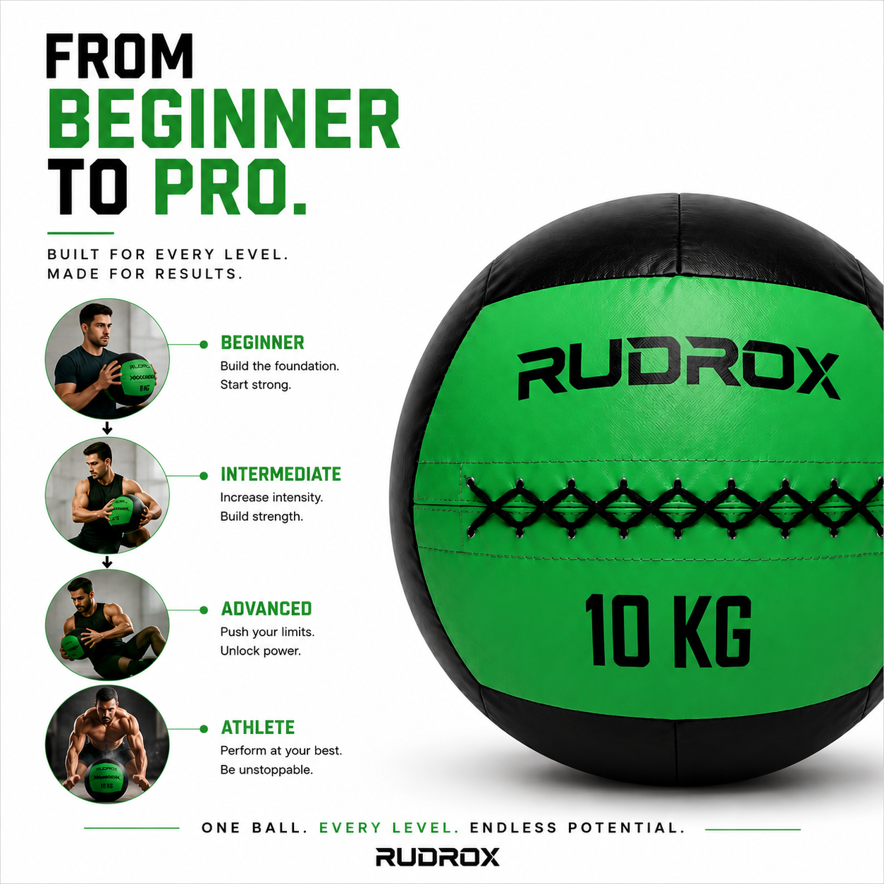 RUDROX Premium PU Leather Medicine Ball