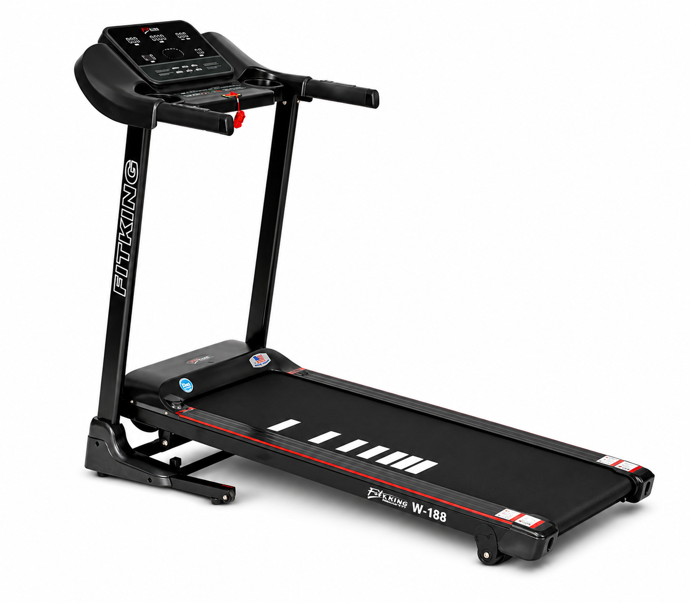 FITKING W-188 Motorized Treadmill (2.0 HP, 12 km/h, Auto Incline, Foldable, Home Use)