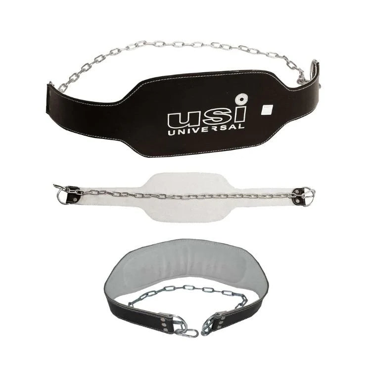 USI 790DP Weight Lifting Dip Unpadded Leather Belt – Professional Strength Training Belt