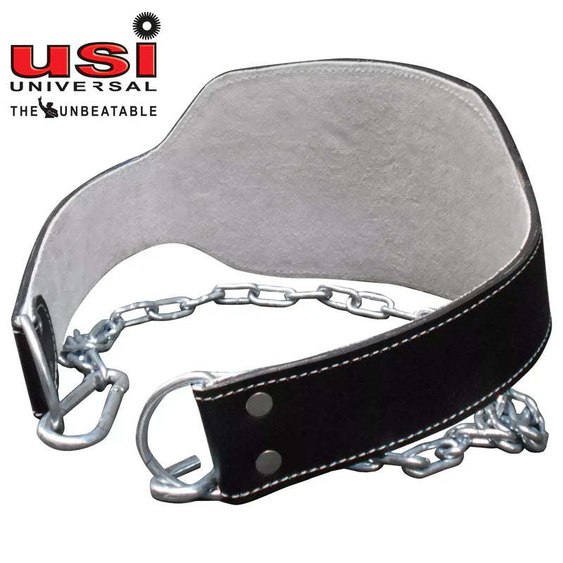 USI 790DP Weight Lifting Dip Unpadded Leather Belt – Professional Strength Training Belt