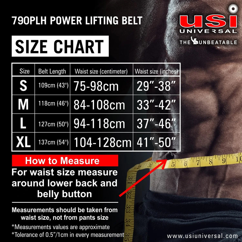 USI 790PLH Heavy Power Lifting Belt – Professional Weightlifting Support Belt