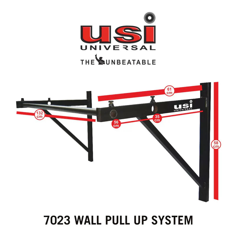 USI 7023 Wall Mount Pull Up Bar – Heavy Duty Chin-Up & Upper Body Training Bar