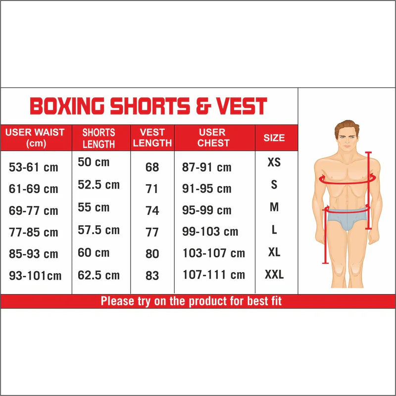 USI 409SV Men’s Boxing Shorts & Vest Set – Professional Boxing Apparel